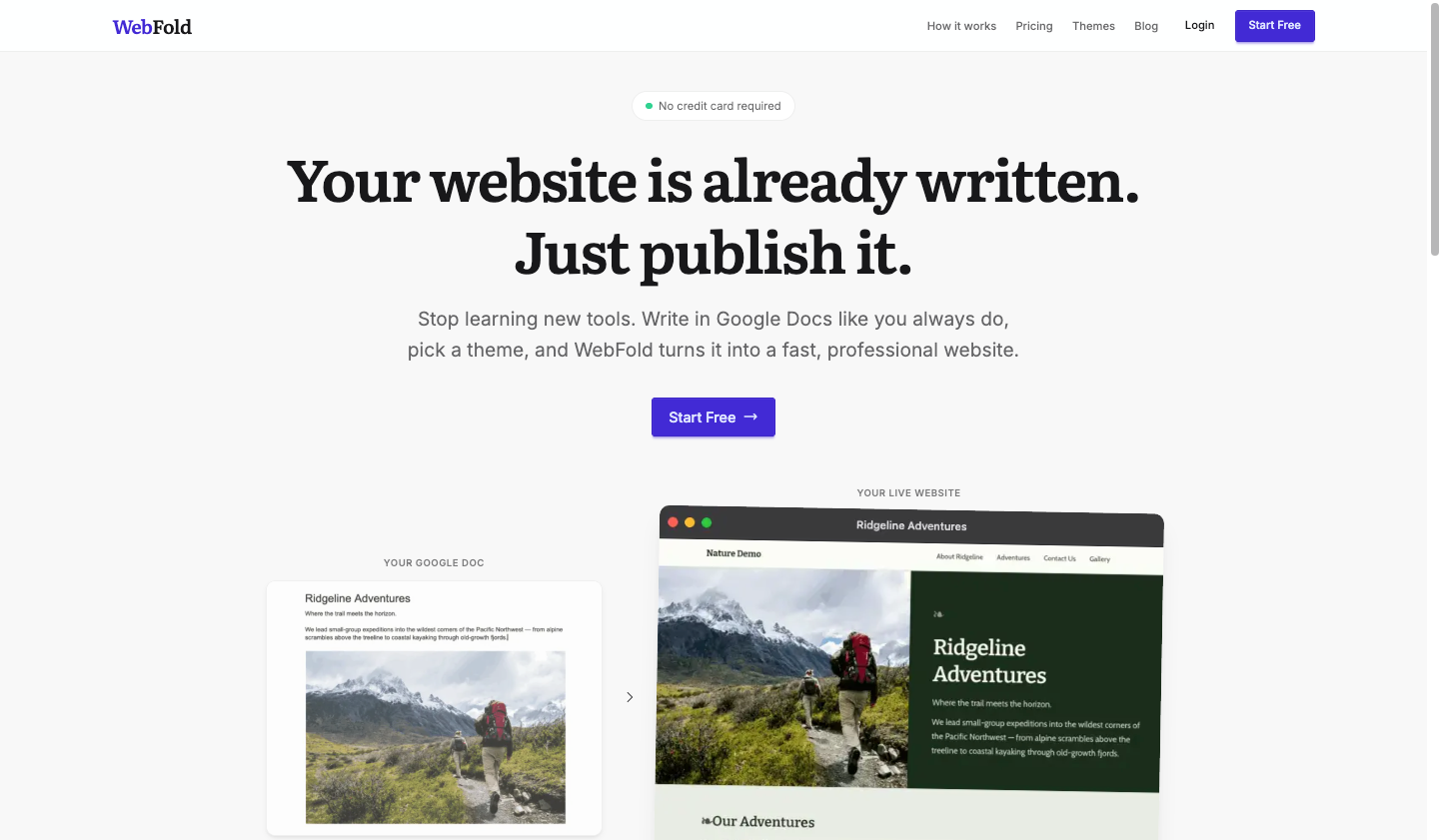 Landing page