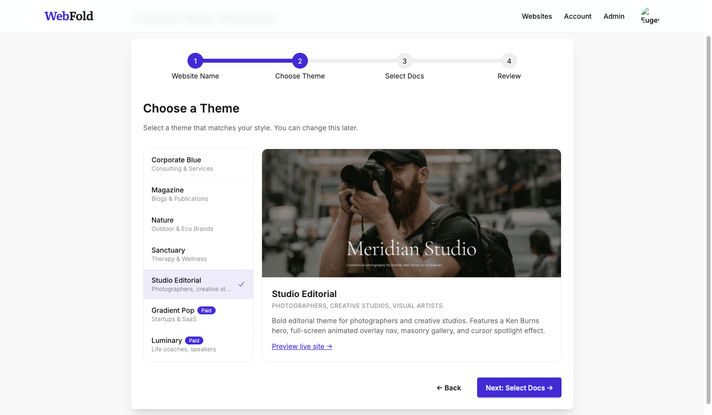 Theme selection